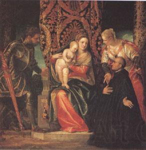VERONESE (Paolo Caliari) The Virgin and Child with Saints Justin and George and a Benedictine (mk05) Spain oil painting art